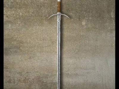 Shield and swords Low-poly 3D model