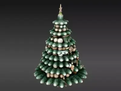 Christmas Tree 3D Model Holiday Print-Ready  Festive  Low-poly 3D model