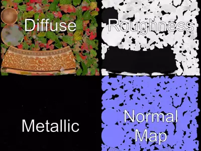 Ornate Floral Vase model pack Low-poly 3D model