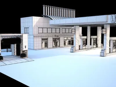 High Detailed Gas Station 3D model