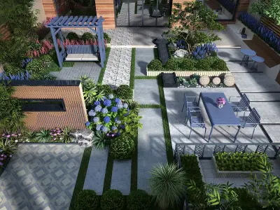 3D model of 2022 luxury fashion villa exterior 97 3D model
