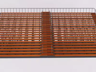 Wooden Bleacher Seats 3D model
