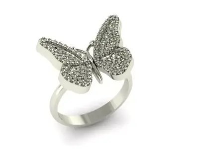 butterfly fashion ring 3D print model