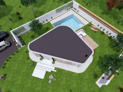 round glass house ZALA 3d model Low-poly 3D model