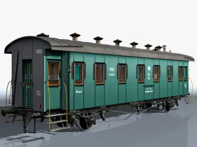 Passenger carriage 2-axles 3D model