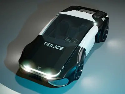 Sci-Fi Car 1 Low-poly 3D model