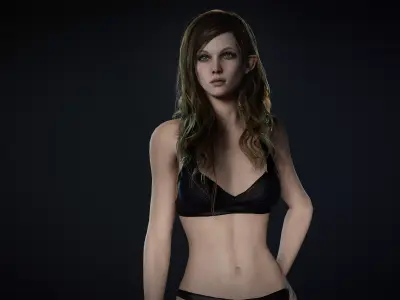 Girl Basemesh Low-poly 3D model