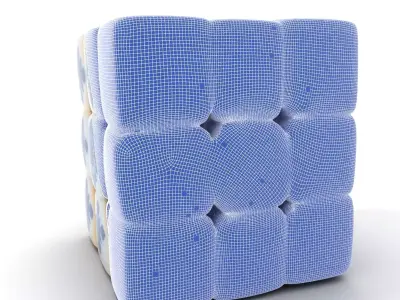 Porcelain Blue Pattern Cube model pack Texture