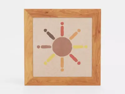 -Wall Picture V1 Sun- Low-poly 3D model