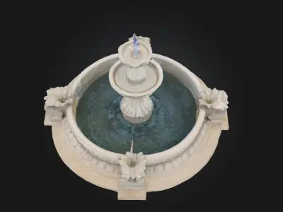 Grandstone Cascade  Sculpted Majesty in Flowing Stone 3D model