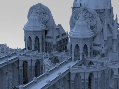 Steampunk Medieval Tower Kitbash 2 3D model