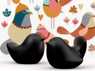 Animals cat salt and pepper shakers 3D model