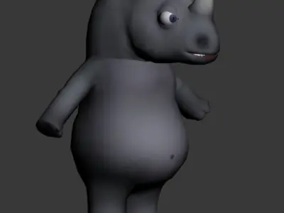 cartoon Rhino Low-poly 3D model Low-poly 3D model