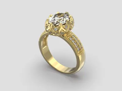 R 202 Stone Basked Ring 3D print model