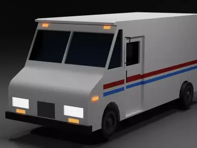 mail truck Low-poly 3D model