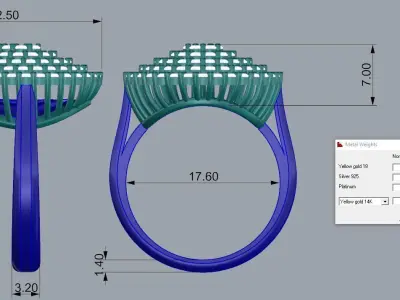 Jewelry Ring Gold 3D print model 55
