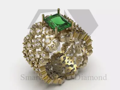 Royal Tree printable cad jewelry eternity Ring model rr0067 3D print model