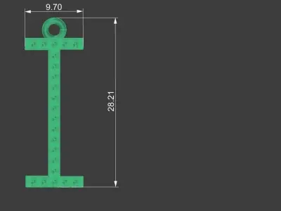 Letter I Diamond Pendant Gold Silver Platinum Luxury Jewelry 3D print model