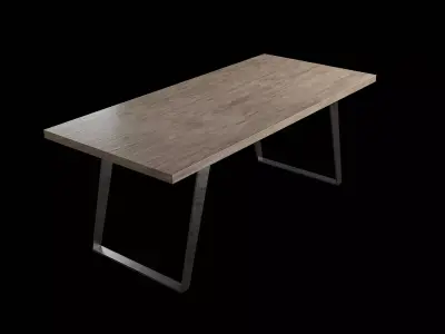Table wooden 17 Low-poly 3D model