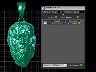 Gold leaf face pendant 3D printable model   3D print model