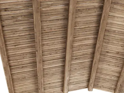 Gable Wooden Ceiling V2  3D model