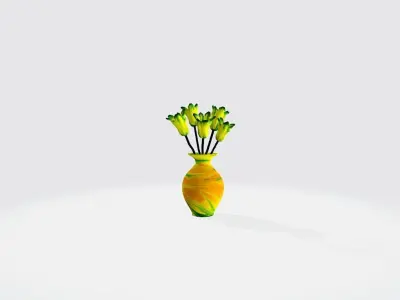 Vase with Flowers Free 3D model