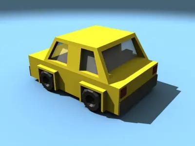 Low poly small car Low-poly 3D model