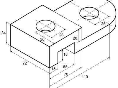 3D Design of Machine Part V1 3D print model