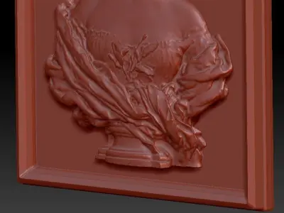 Barone relief woman portrait frame 3D print model
