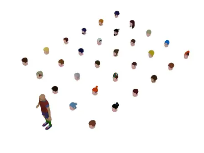 Stylized Soccer Football Player plus 30 Haircuts Low-poly 3D model