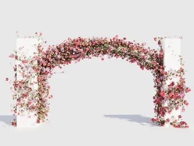 flower wedding arch with flowers 3D model