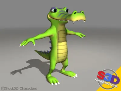 Crocodile toon 3D model