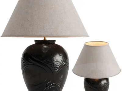 Table lamp Land black Low-poly 3D model