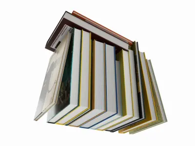 Books for interior decoration 03 3D model
