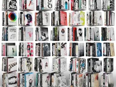 Books 300 pieces 3D model