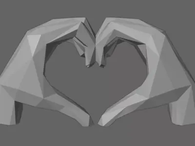 HEART HAND 3D print model