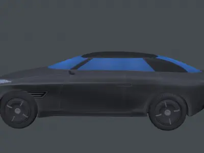 Futuristic stylized car Low-poly 3D model