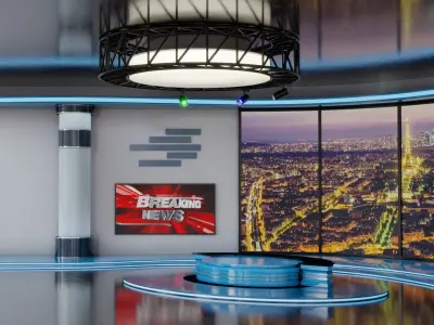 TV Studio News 3D model