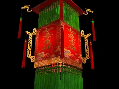 Chinese palace lantern 3D model 4
