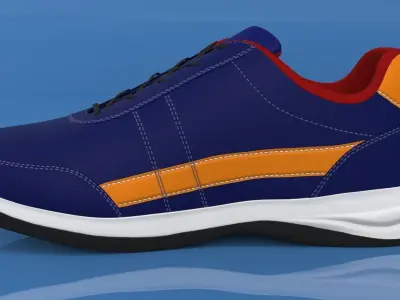 Boot 3D Model orange shoe Free 3D model