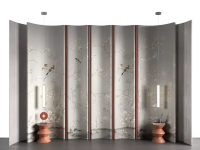 Decorative Bedroom Headboard - 3 3D model