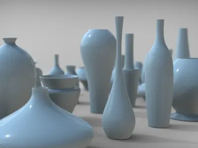 Vases Collection  Decorative Arts 3D model 37 pcs 3D model