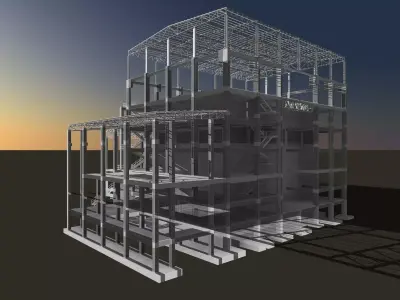 Factory structure by REVIT 24R06 3D model