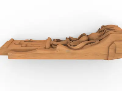 Decorative Bracket carved classic cnc 3d printing 04  3D print model