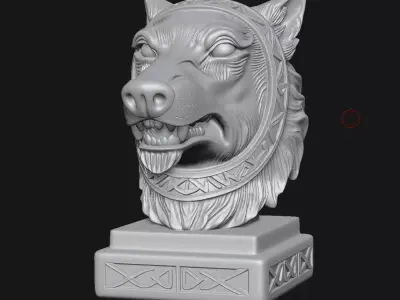wolf sculpture 3D print model purchase