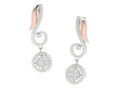 Women Drop Earrings 3dm STL OBJ FBX Renders Details 3D print model 9