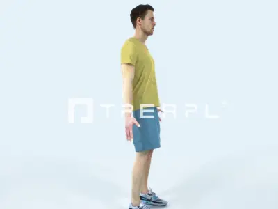 Virtue J Animated Rigged Sports Man Low-poly 3D model