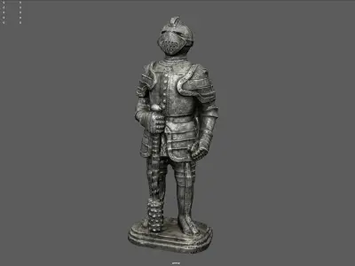 Medieval Knight Statue 4 3D model