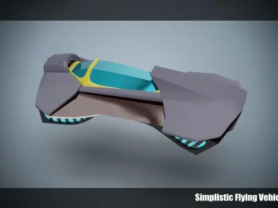 Simplistic Flying Vehicle 14 Low-poly 3D model