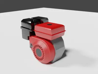 Low Poly Engine bike pump Low-poly 3D model